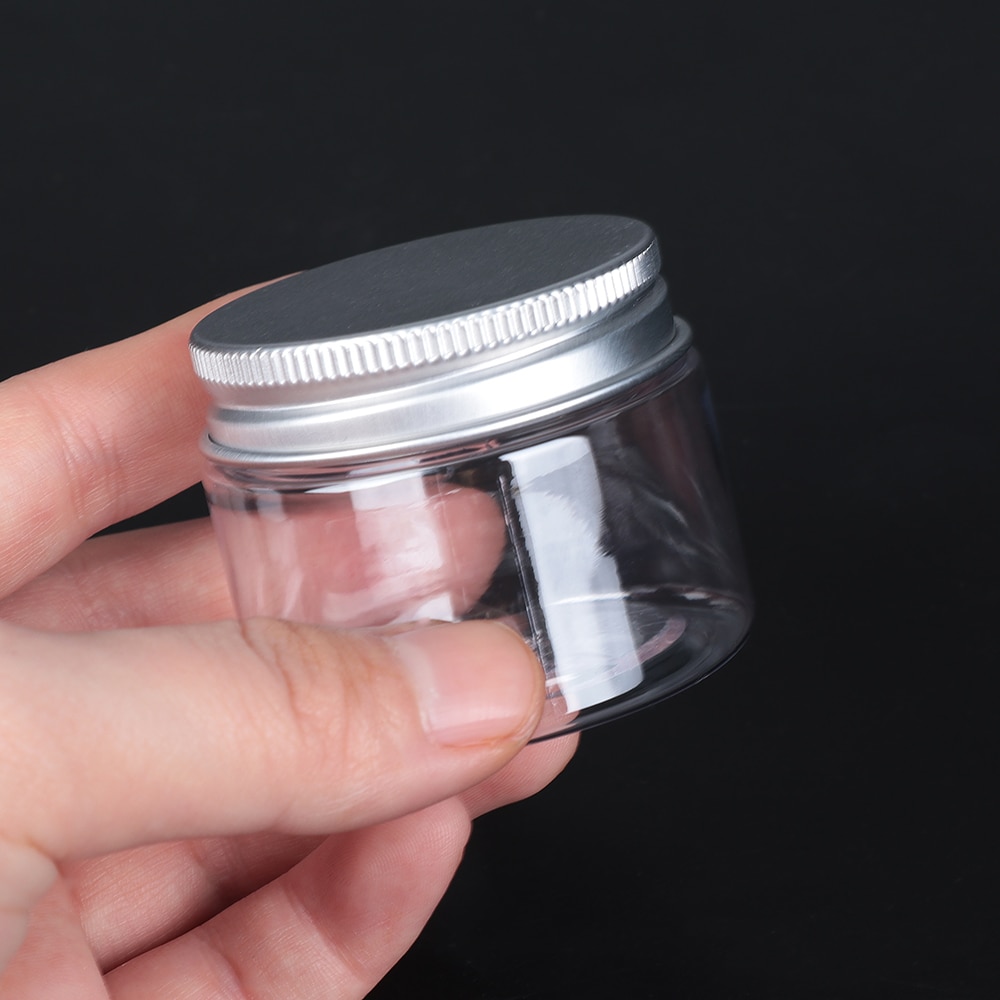 30-250Ml Aluminium Cap Cosmetische Tin Pot Lippenbalsem Jar Olie Wax Plastic Container Lege Pot Thuis opslag Voedsel Sample Flessen