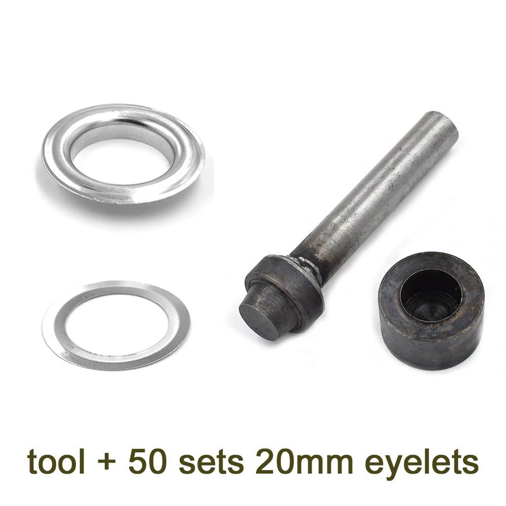 (50 pieces/lot) An inner diameter of 20mm eyelets. Gas buttons. Metal pores. Hollow rivets. Shoebox pores. Wearing rope hole.: tool and 50 eyelets
