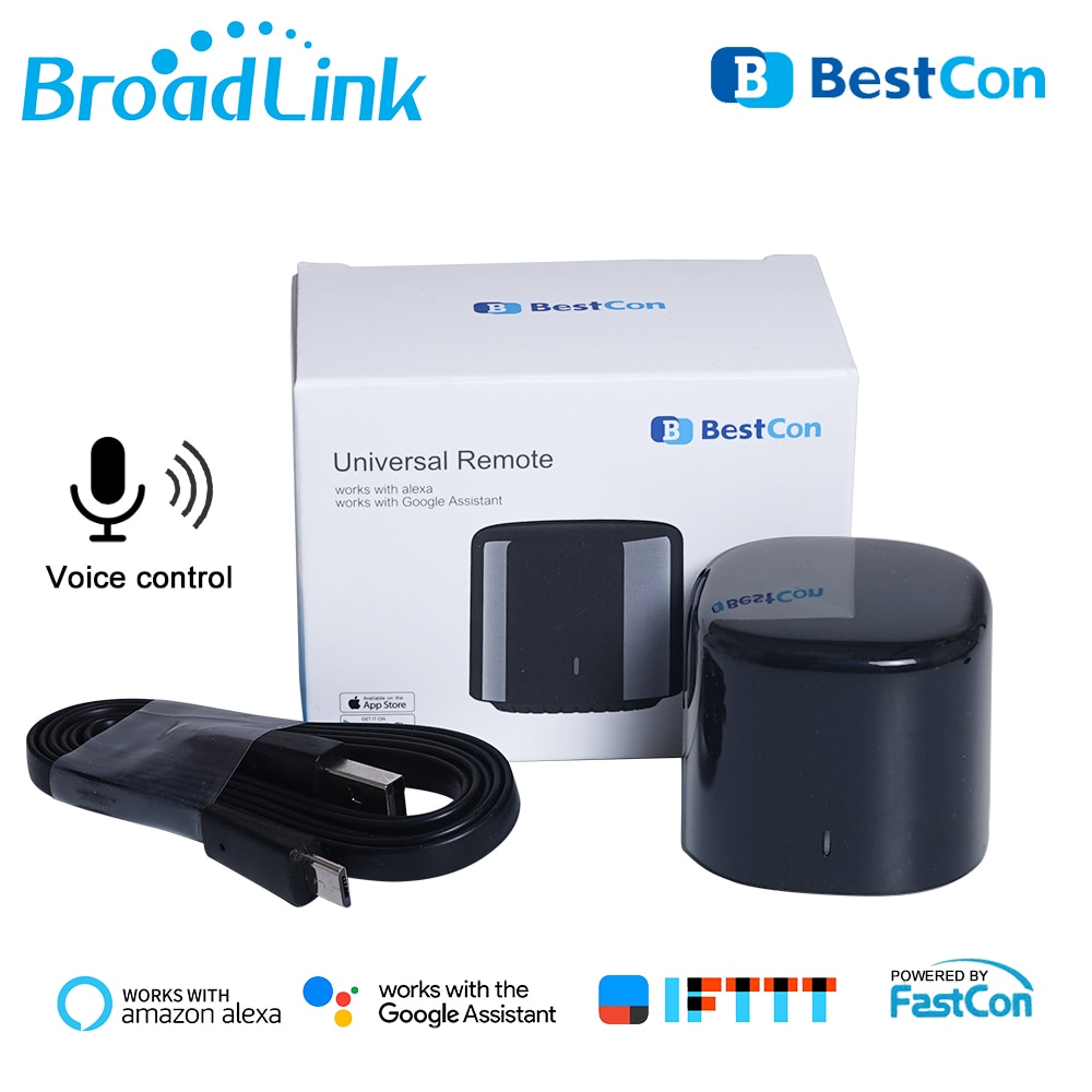 BroadLink RM4C Mini Universal IR Remote - Smart Home Automation - Works with Alexa & Google Assistant