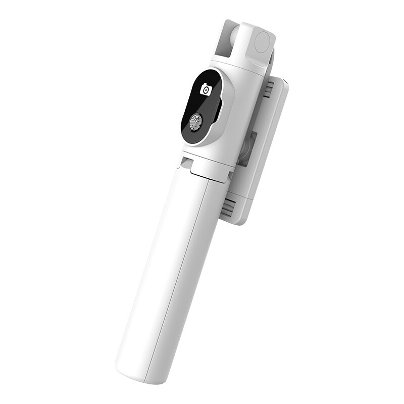 Portable Rotation Blutooth Self Stick For iPhone 12 11 Pro Max Foldable Tablet Desk Monopod Tripod Live Photo Self-Timer Holder: White