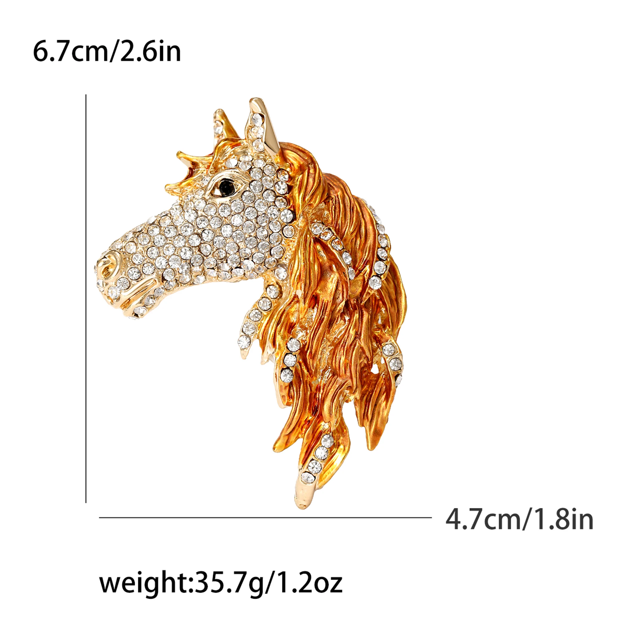 Strass-Einhorn-Broschen für Damen, unisex, Pferdeadeln, Büro, Party, Freund, , Schmuckzubehör: Antike Bronze- überzogen