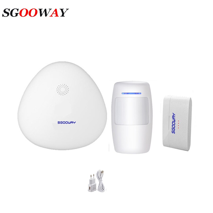 Sgooway Wireless Wifi Home Burglar Security Alarm System With Door Sensors Detectors Temperature Humidity Sensor: V10 Bundle B