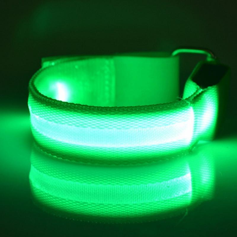 Outdoor Flashing Arm Band Warning Light Safety LED Reflective Belt Wristband Night Jogging Biking Cycling Running Arm Belt