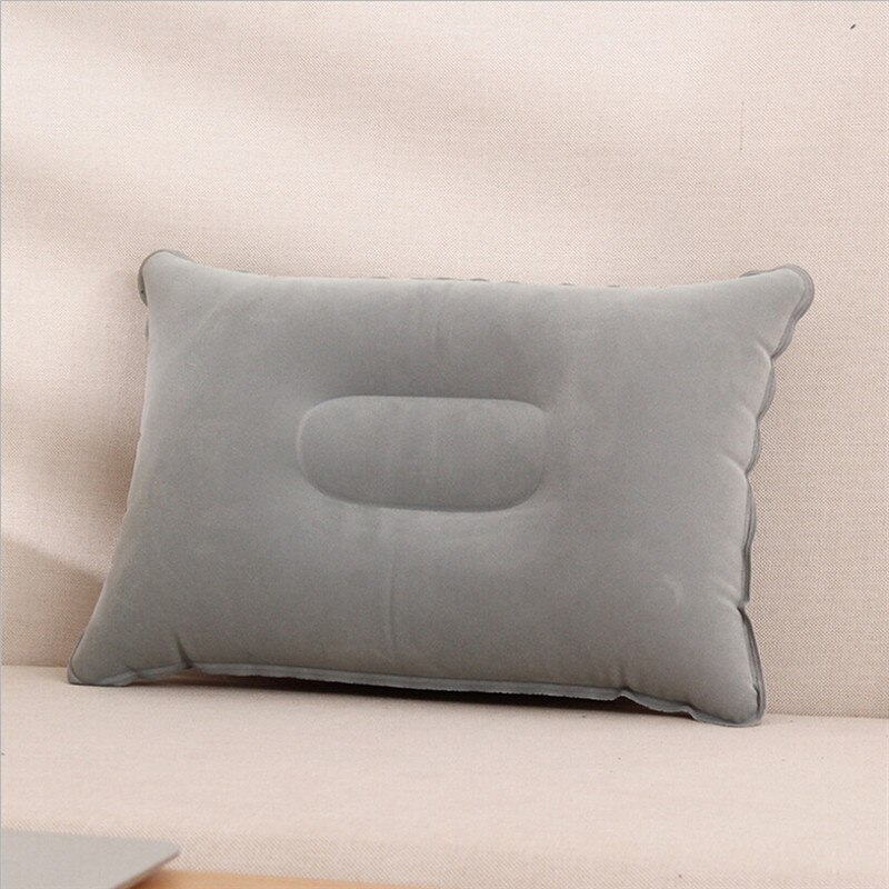 Inflatable Pillow Head Rest Neck Support Pillow Prevent Flat Sleep Pod Anti Roll Soft Nylon Pillow Air Blow up Sleep Pillow: Gray