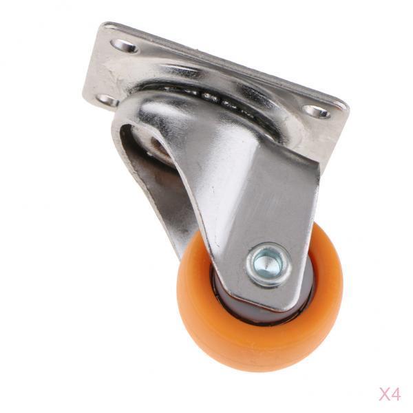 4 stücke Trolley Rollen Swivel Castor Rad für Wagen 25mm 13kg Orange Nylon