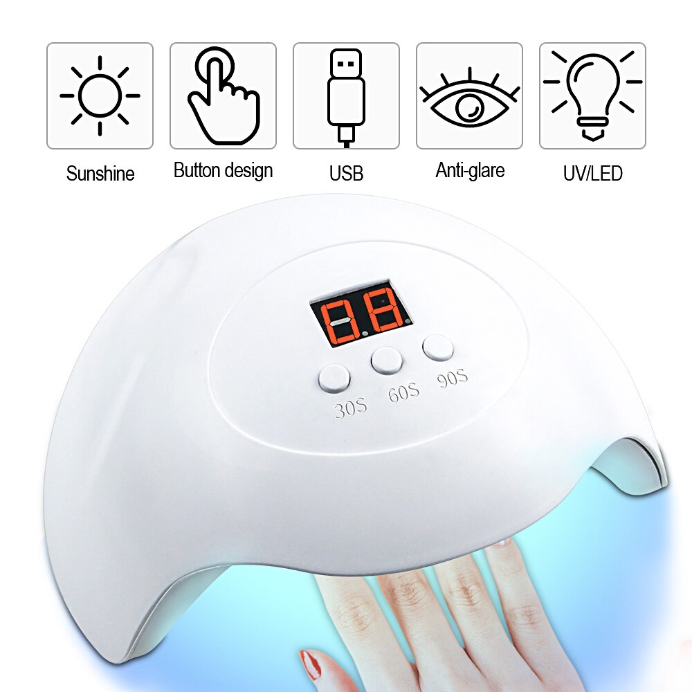 LKE-lámpara UV de 36W para uñas, lámpara led para uñas con pantalla Digital portátil, secador de uñas, 3 modos de sincronización, herramientas de arte de uñas