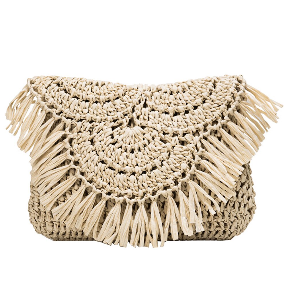 Mode Stro Crossbody Tas Geweven Pu Lederen Boho Strand Vrouwen Dames Shell Schoudertassen Zomer Handtassen: Blauw