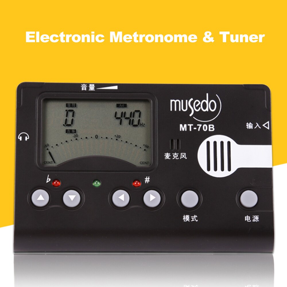 MT-70B Muziek Tuner Met Clip-On Pickup &amp; Ingebouwde Microfoon Elektronische 3 In 1 Lcd Tuner Metronoom tone Generator Voor Guzheng