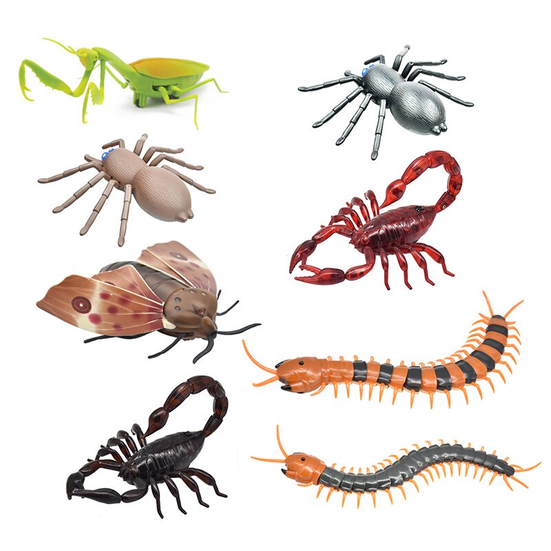 1 PC Tricky Spoof Horror Animal Remote Control Insects Toys Model Spider Scorpion Lizard Locust Animals Figures Office Prank Toy