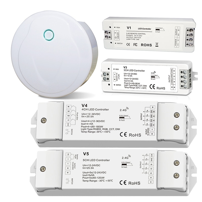 Wifi led lysdæmper rgb rgbw rgbcct strip controller ufo wifi til rf konverter 12v-24v arbejder med  v1/v3/v4/v5 trådløse modtagere