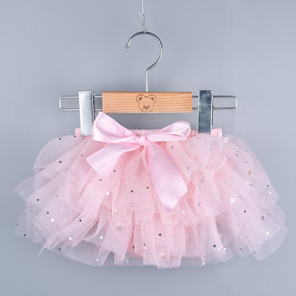 Baby girls glitter tutu skirt 2pcs tulle bloomers diaper Newborn outfit with flower headband set Infant baby mesh skirt