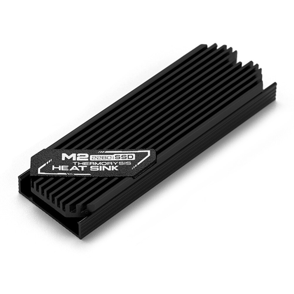Dissipateur thermique Ultra-fin M.2 SSD M2 2280 disque dur SSD en aluminium, dissipateur thermique de refroidissement pour PCIE 2280 SSD: Black