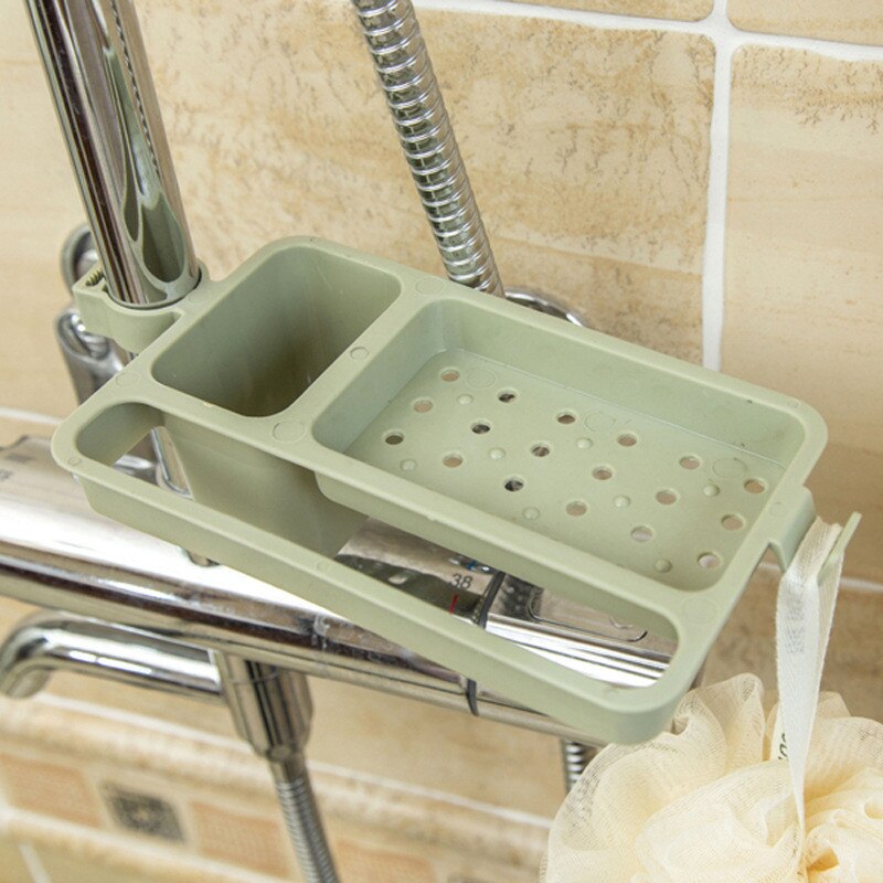 Kitchen Sink Hanging Storage Drain Rack Sink Sponge Rag Drying Rack Bathroom Kitchen Faucet Clip Washcloth Sponge Storage Holder: green