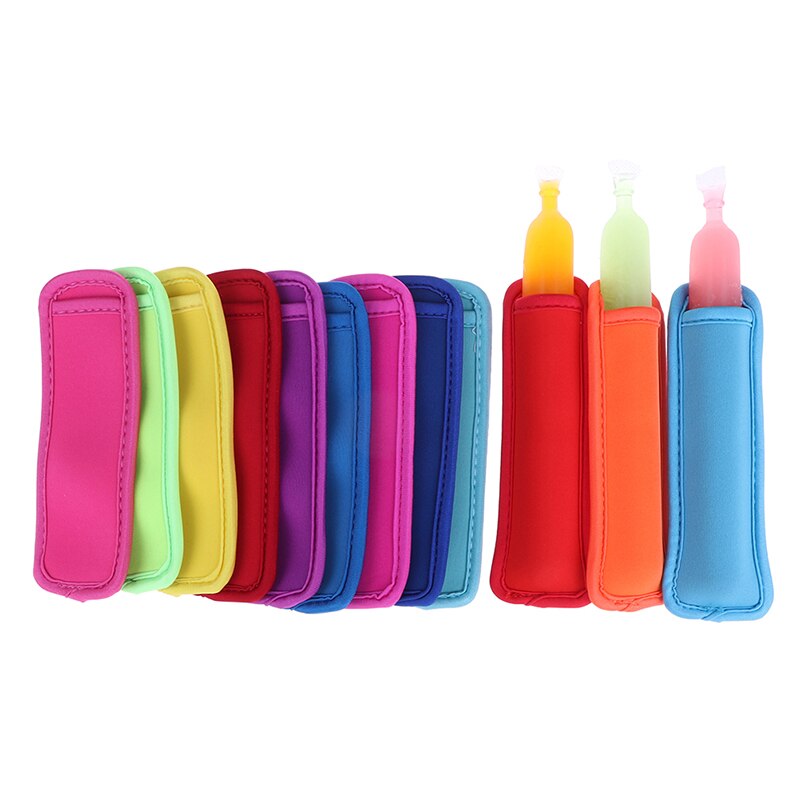 10 Stks/partij Willekeurige Kleur Herbruikbare Popsicle Tassen Ice Pop Mouwen Antifreezing Mouwen