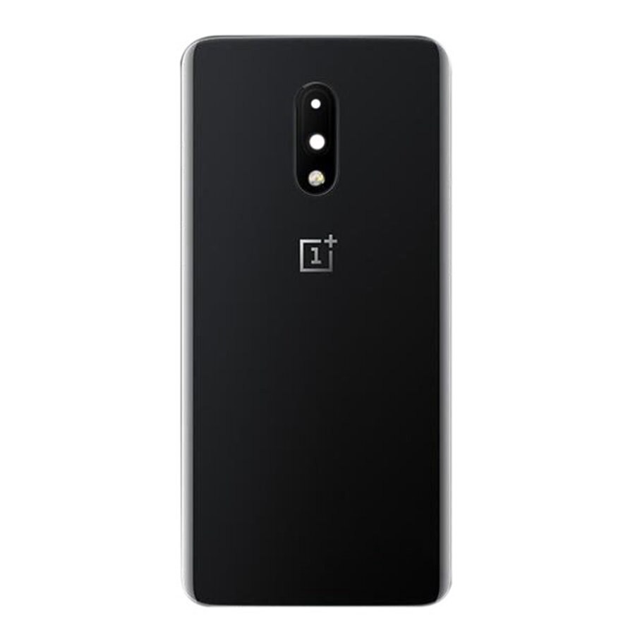 Originalt bagglascover oneplus 7 7t pro battericover one plus 7 t bagdørs cover oneplus 7t bagcover med kameralinse: 7- sorte med linse
