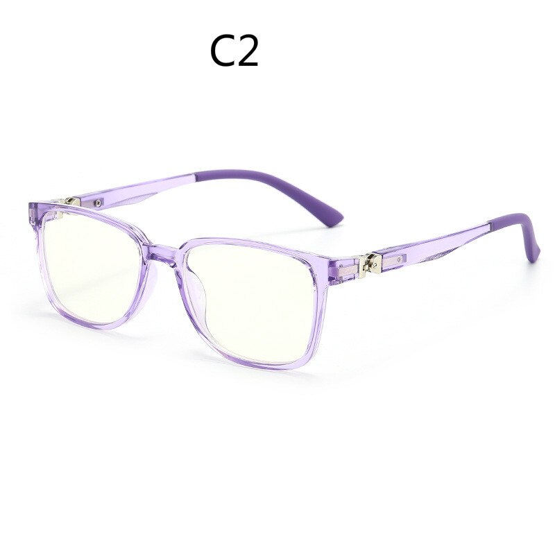 Gafas de luz azul con bloqueo para niños y niñas, lentes transparentes TR90 con marco de silicona suave, UV400,: C2