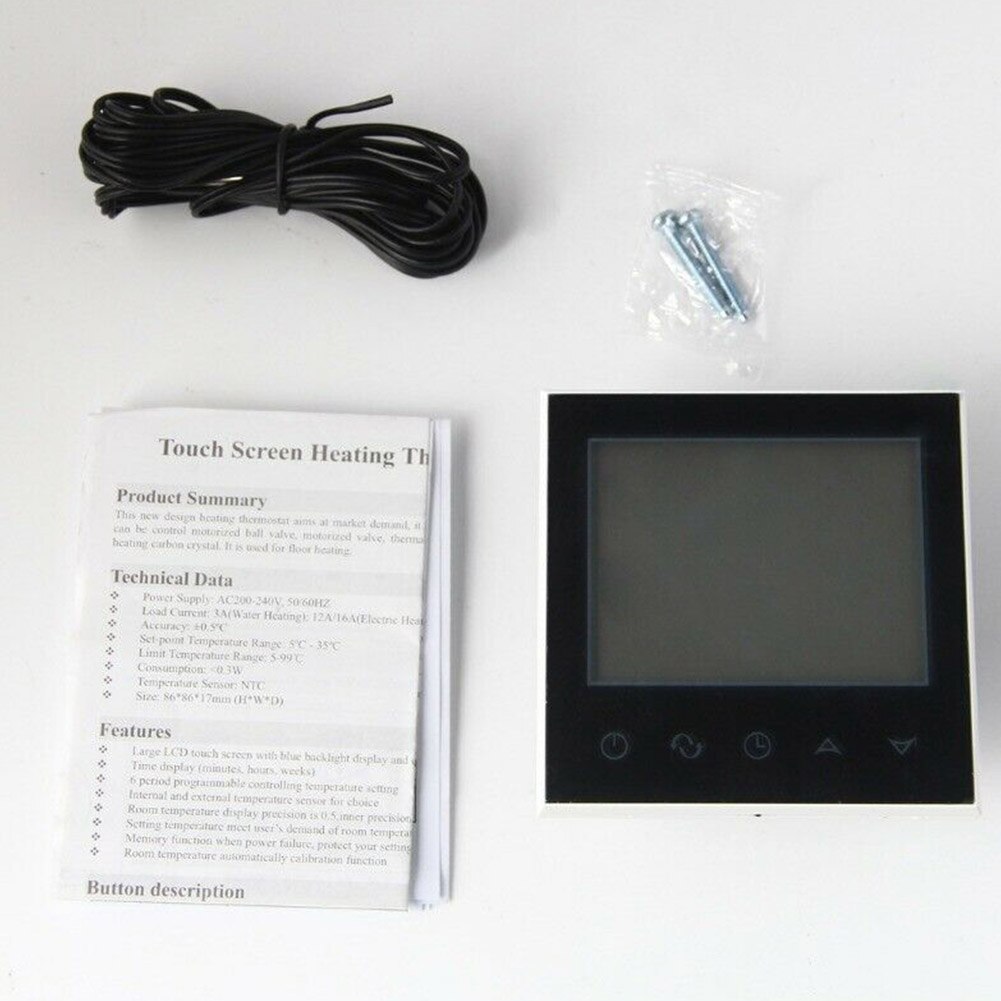 Digital LCD Display Hotel Floor Bedroom Smart Thermostat Touch Screen High-power Electric Heating Programmable School