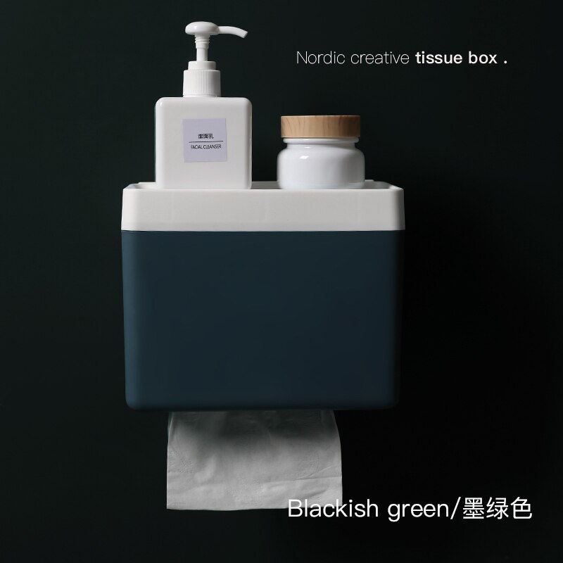 Hanging Multifunction Tissue Boxes Toilet Plastic Tissue Box Nordic Home Boite Mouchoir Bathroom Products DI50CZH: green