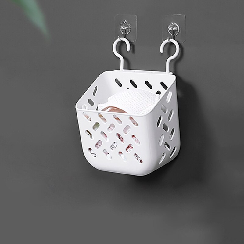 Large Capacity Laundry Basket Bathroom Wall Mounted Clothes Storage Basket Household Foldable Pants Jacket Storage Bag: Mini White Basket