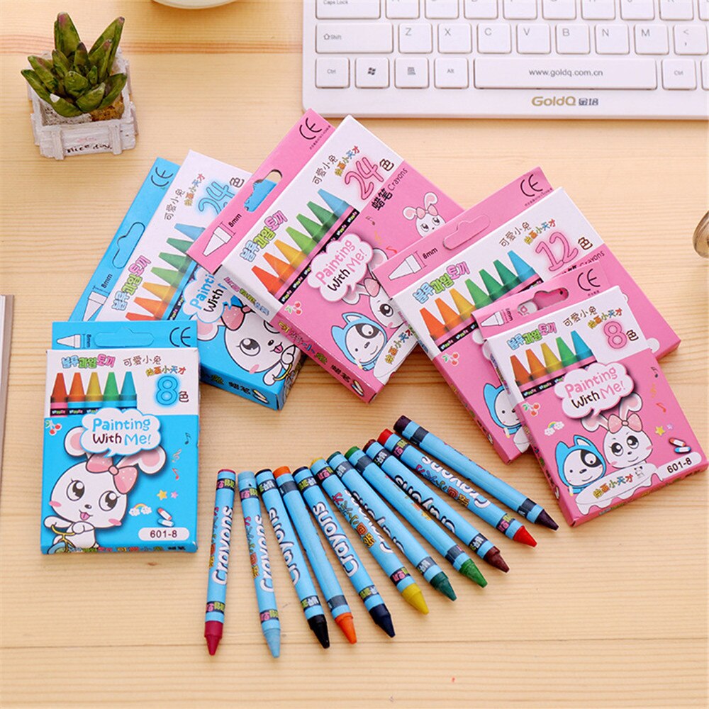 8/12/24 colores no tóxicos cera crayones Graffiti pluma para dibujo de chico plumas en colores Pastel Resaltadores suministros de arte de navidad
