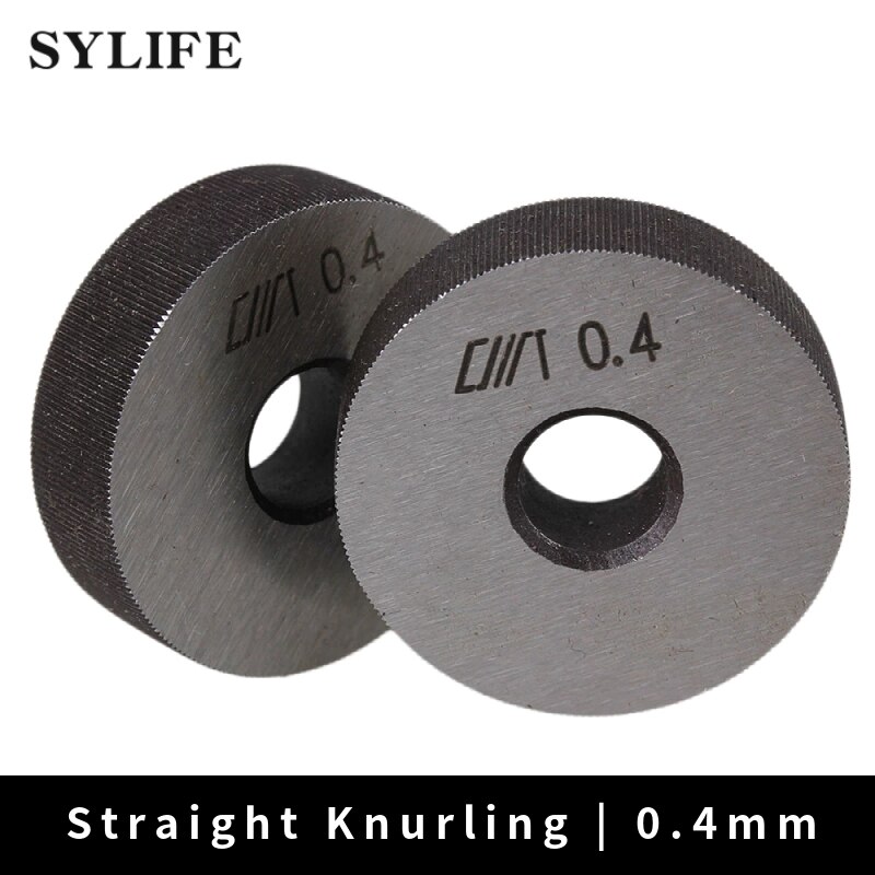 Herramienta de moleteado de 8x28mm, rueda de herramienta moleteadora lineal recta única, paso de 0,4mm, 2 uds.