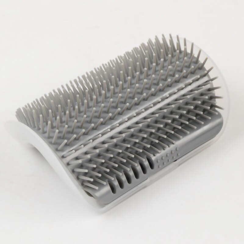 Cat Massage Comb Kitten Self Grooming Scratcher Wall Corner Brush Cats Scratch Bristles Toy Pet Hair Removal Tool: grey