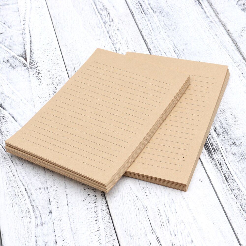 100 Sheets A5 Vintage Blank Kraft Letter Paper Retro Writing Paper