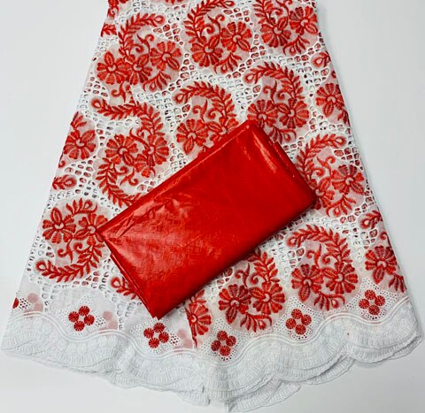 africain Bazin Riche Brode tissu avec Voile de coton suisse dentelle tissu 2.5 + 2.5 yard/set guinée brocart dentelle tissu YA379: AS PIC3