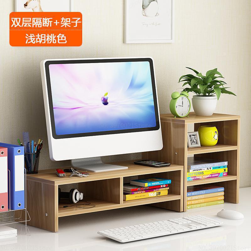 Desktop monitor stand computer pleje hals skærm riser træ hylde sokkel stærk bærbar stand bordholder til notebook tv: 1