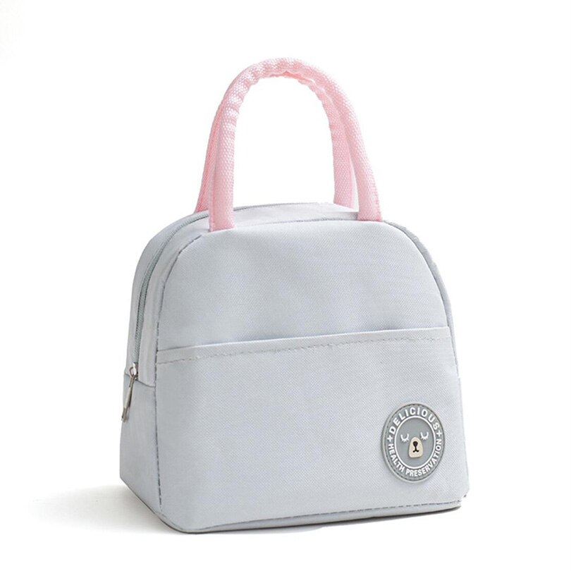 Cactus Portable isolé Oxford sacs à déjeuner nourriture thermique pique-nique sacs à déjeuner pour les femmes enfants modèle fonctionnel refroidisseur boîte à déjeuner: Gris