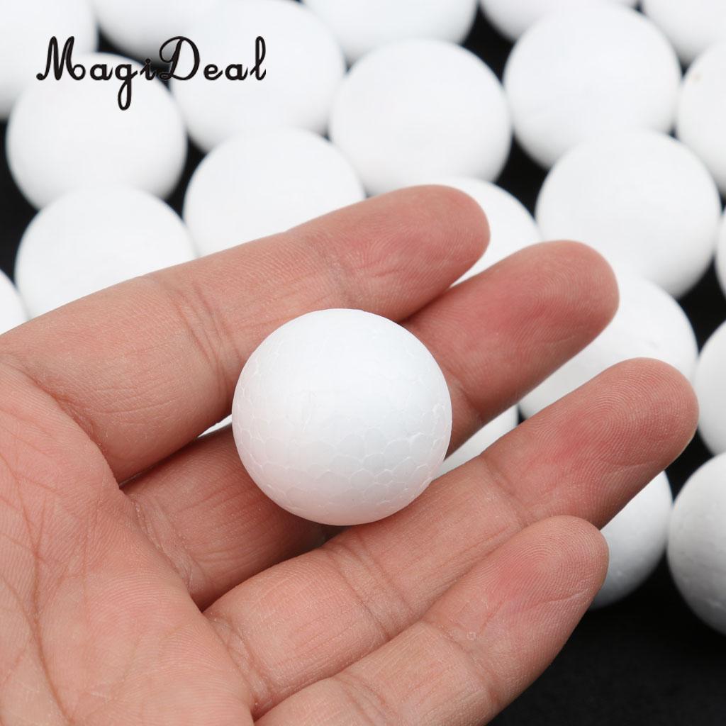 MagiDeal 100 Uds arte de modelado bolas de espuma de poliestireno para DIY Navidad decoración proyectos artesanales 25mm-blanco