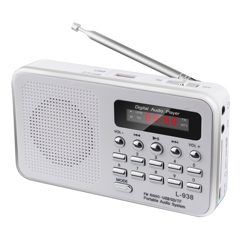 Mini Draagbare Fm Radio Tf Fm MP3 Usb Oplaadbare Batterij Handheld Muziek Speaker Digitale Radio Handsfree Zakken Ontvanger: Rood