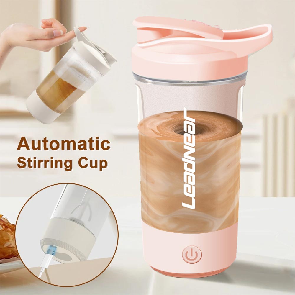 Xiaomi Self-Stirring Shaker Cup USB Charging Shaker Cup for Protein Shake Meal Replacement Shake Portable Sport Mixing Cup 450ml: light green