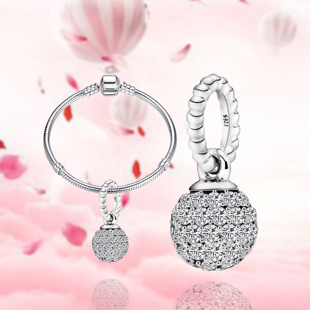 neue Stil Zirkon Charme Perlen 925 Sterling Silber passen Frauen 925 Original Reize Armbänder Anhänger DIY Schmuck Machen