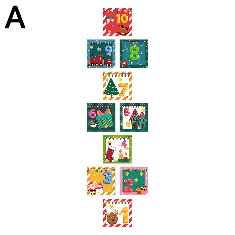 10 Cartoon Floor Sticker Hopscotch Kid Children Digital Grid Wall Decoration Cute Number Teenager Jump Game Decals Self-adhesive: A / L