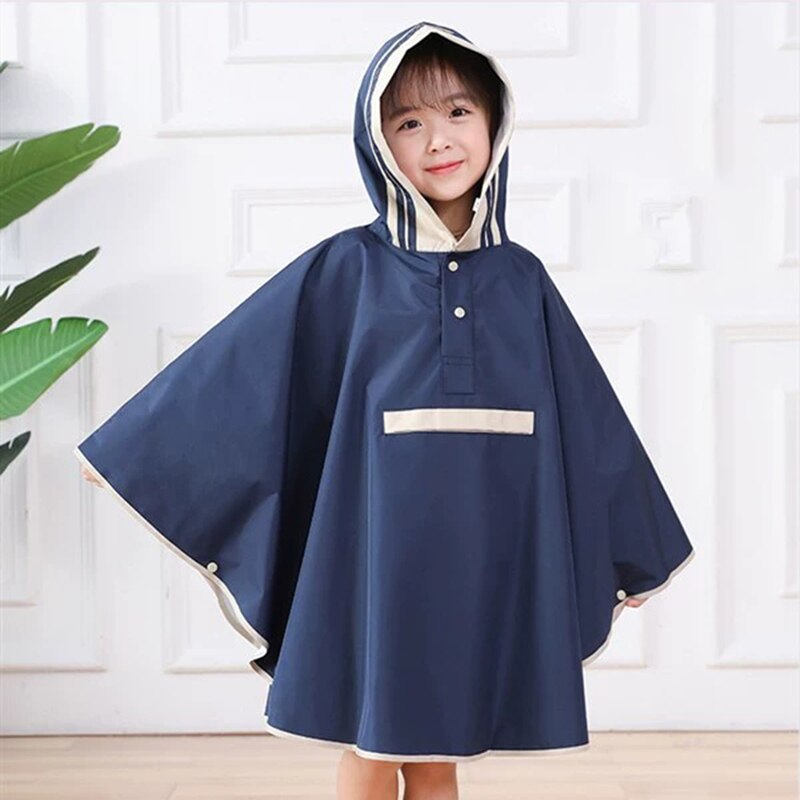 Ponchos impermeables para niños, chaqueta de lluvia para niños pequeños con Bolsillo grande, posición de bolsa escolar, para niños y niñas, S, M, L
