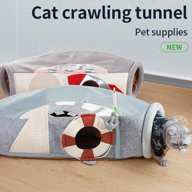 Pet Toys Cat Bed Cat Toys Personality Ship Flying Saucer Cat Tunnel Toys Foldable Pet Supplies Cat Supplies Entertainment Toys