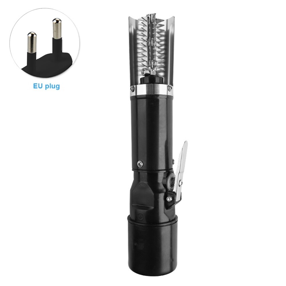 Cleaning Tools Multifunction Stainless Steel Waterproof Rechargeable Restaurant Electric Fish Scaler Remover Home Kitchen: Black EU plug