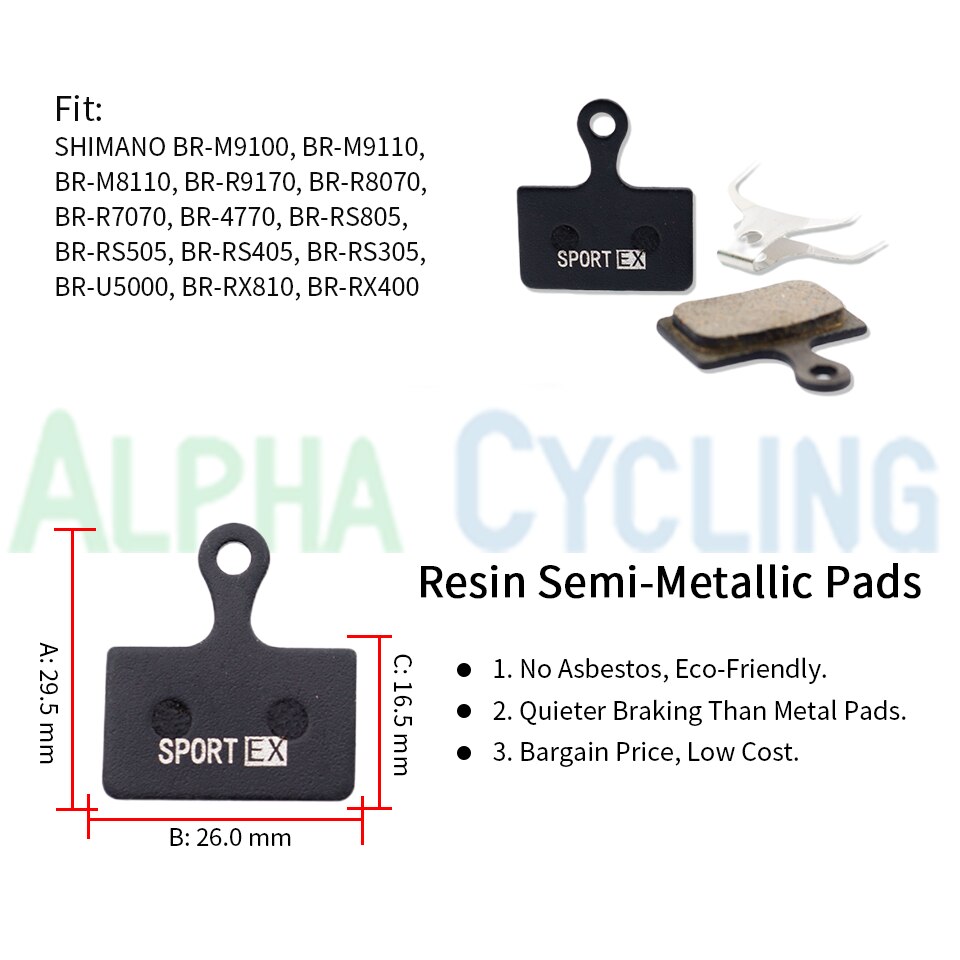 Bicycle Disc Brake Pads For SHIMANO XTR M9100 DURA ACE R9170, R9150, Ultegra R8070, U5000, RS805, RS505, RS405, RS305, 4 Pairs
