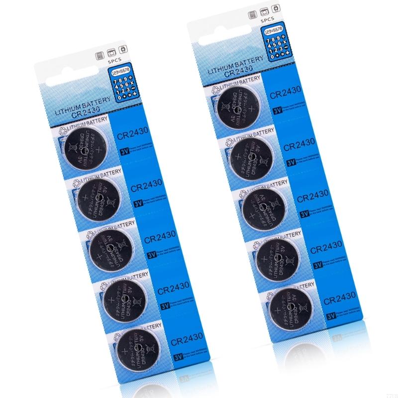 77UB Pack Of 5/10 CR2430 Coin Cell Batteries 3V CR2430 Lithium Battery For Toy,Calculators, Remote Controls 24mm Diameter