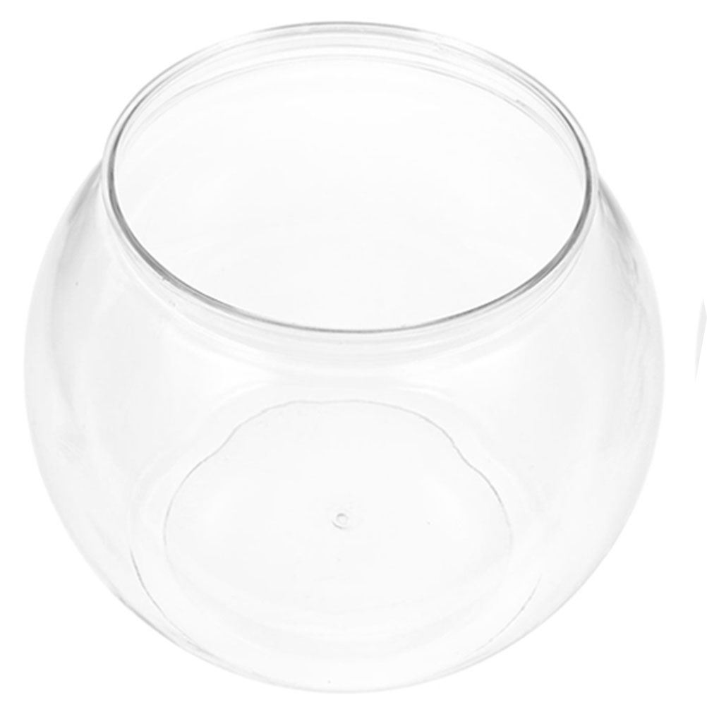 Pecera de plástico transparente para acuario pequeño, pecera redonda de escritorio, pecera dorada para decoración del hogar y la Oficina