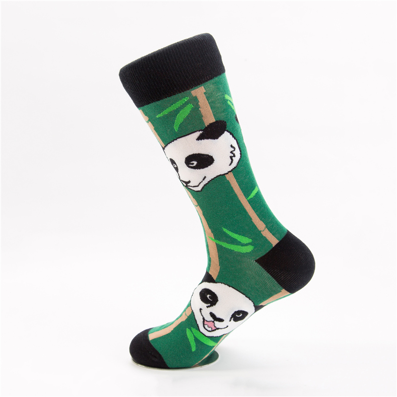 Moda Socmark Happy Socks Men/Women Casual Funny Long Sock Panda Animal Pattern Cotton Skateboard Socks: 52039