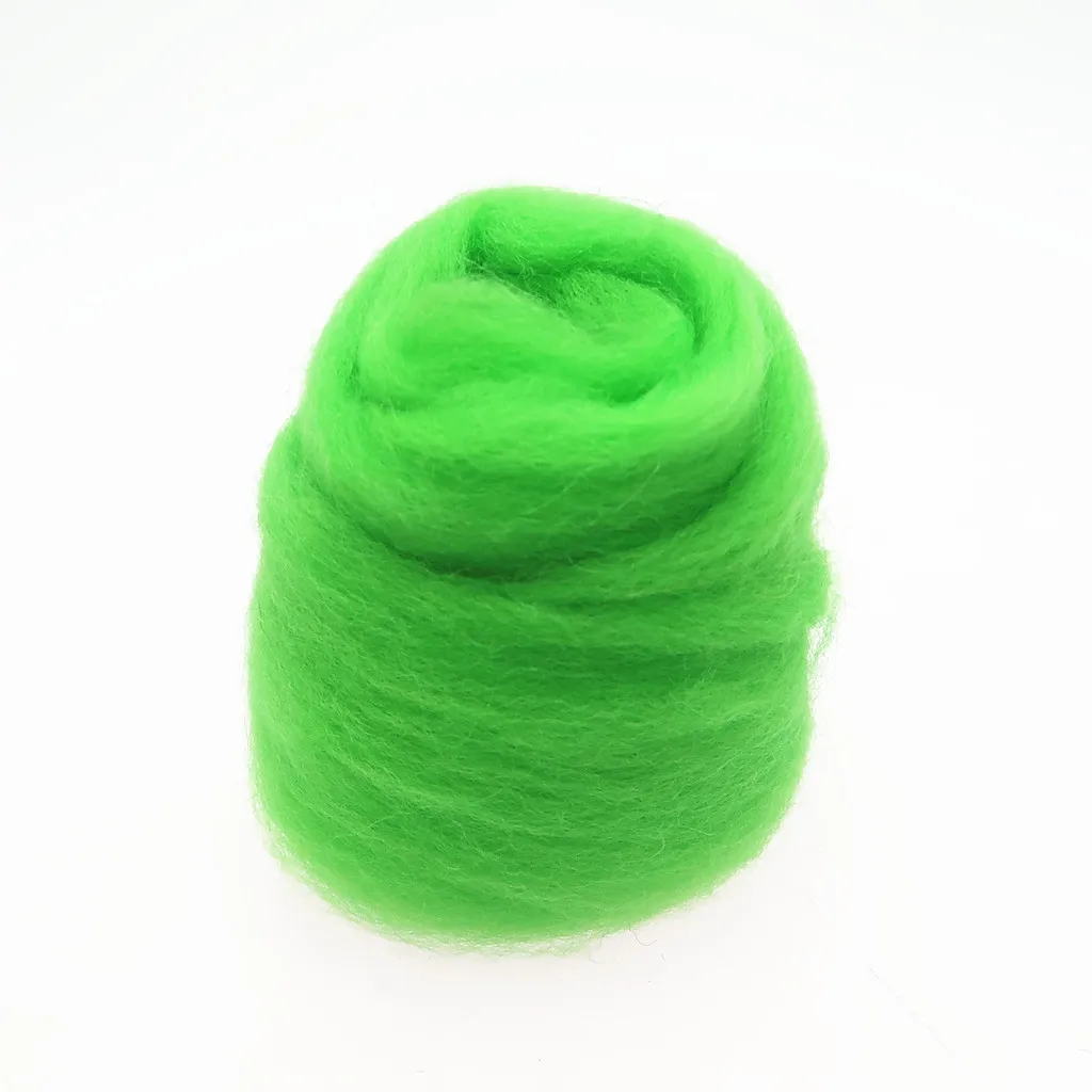 66S Green Color Series Wool Fibre for Needle Felting Wet Felting Wool Felting Handmade Spinning DIY Craft Materials