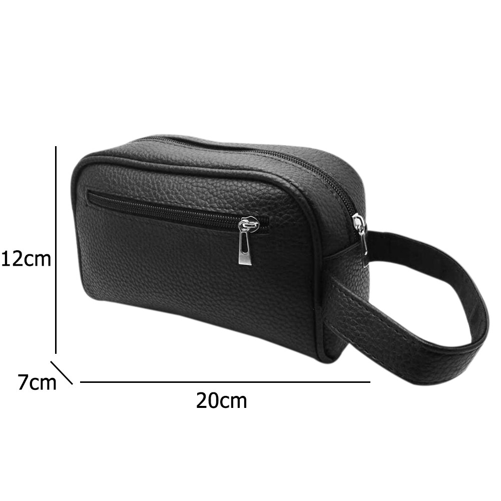 Men Wallet Coin Purse Phone Short Purse Leather PU Leather Zipper Clutch Stylish Lightweight Wristlet Portable Handbag