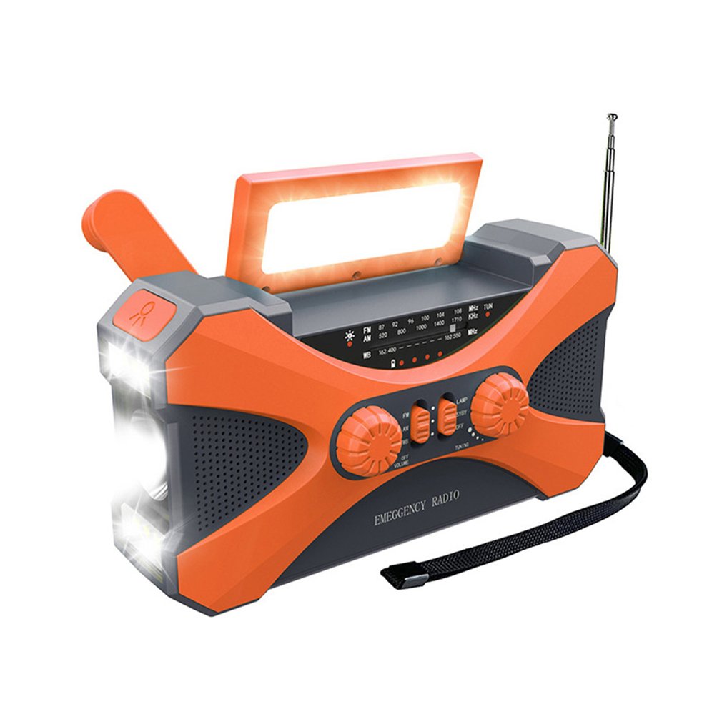 10000mAh Emergency Radio Portable AM FM WB NOAA Solar Hand Crank Radios Weather Radio LED Flashlight SOS Alarm Power Bank راديو: green