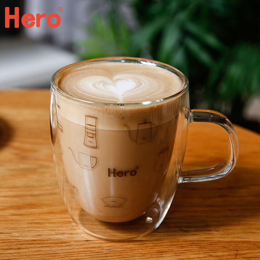 Coffee Cup Double Layers mug Coffee Reusable High Glass Cup Heat Insulation Drinking Milk Tea Cups Transparent Drinkwar: Default Title