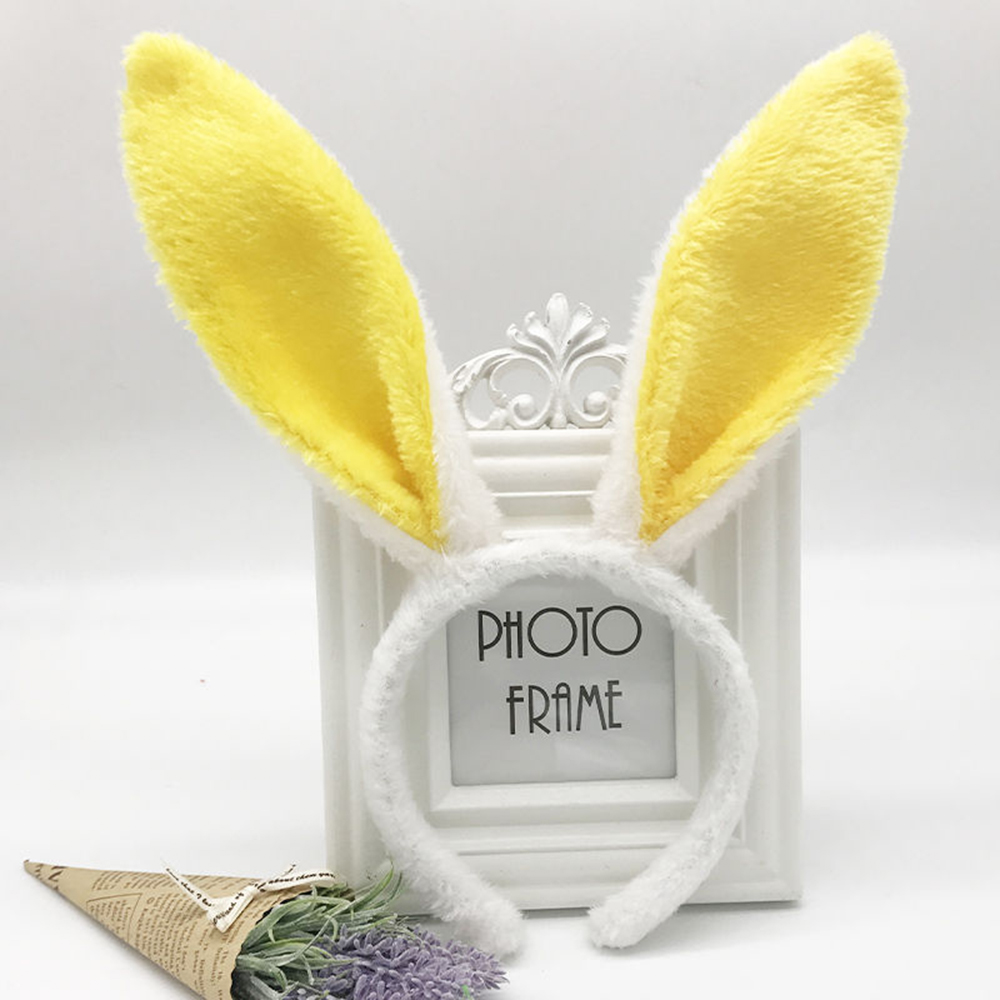 Diadema con Orejas de conejo de Pascua, aro para el pelo con Orejas de conejo de peluche, decoraciones para , diademas para adultos de Pascua, suministros para de Cosplay para niñas: Oro