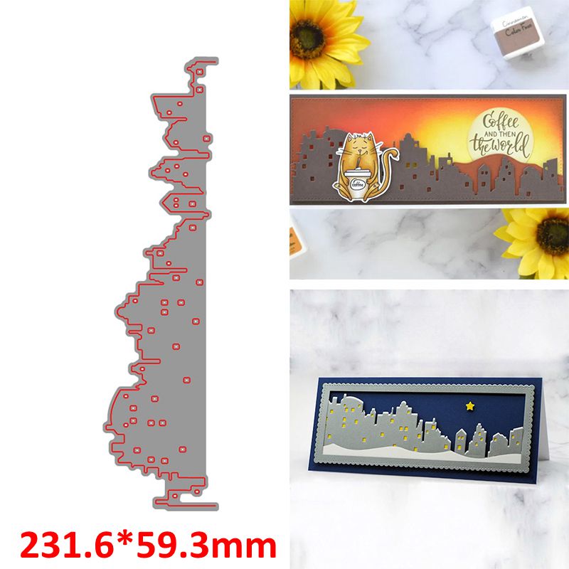 Slimline Metal Cutting Dies Set Stitched Rectangle Scallop Scale Round Irregular Geometry Lawn Architecture Border Frame: 11