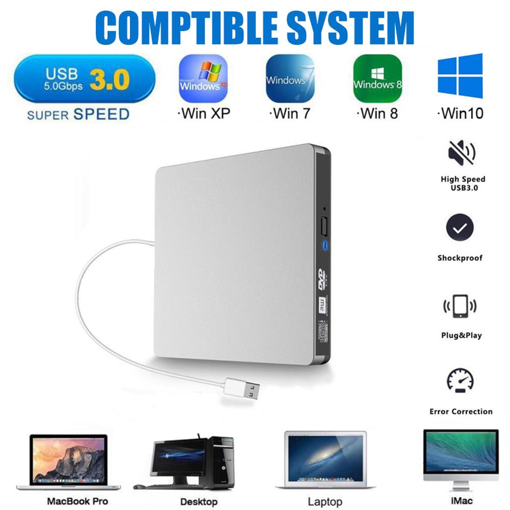 Usb 3.0 Slim Externe Dvd Rw Cd Writer Brander Reader Speler Optische Drives Voor Laptop Pc