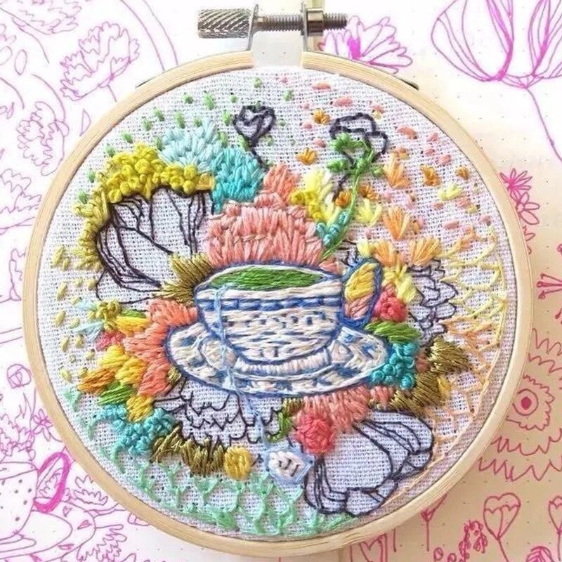 15cm DIY Ribbon Embroidery Set for Beginner Needlework Kits Europe Town Scenery Cross Stitch Series Needle Arts Crafts Sewing: No.11